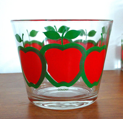 Set of 8 COLONY Apple Glasses and Matching Ice Bucket - PawPurrPrints.com