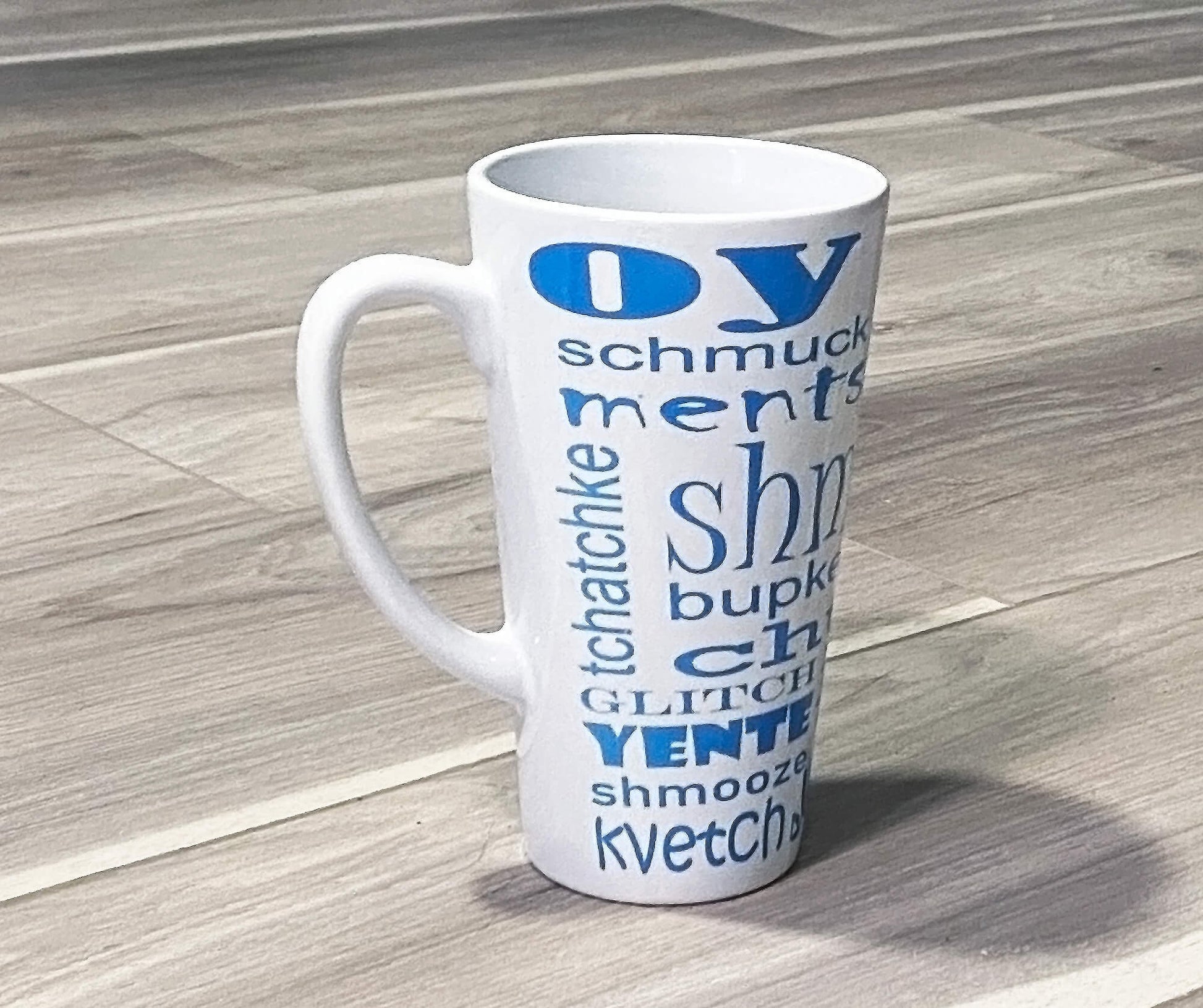 Humorous Yiddish coffee mug