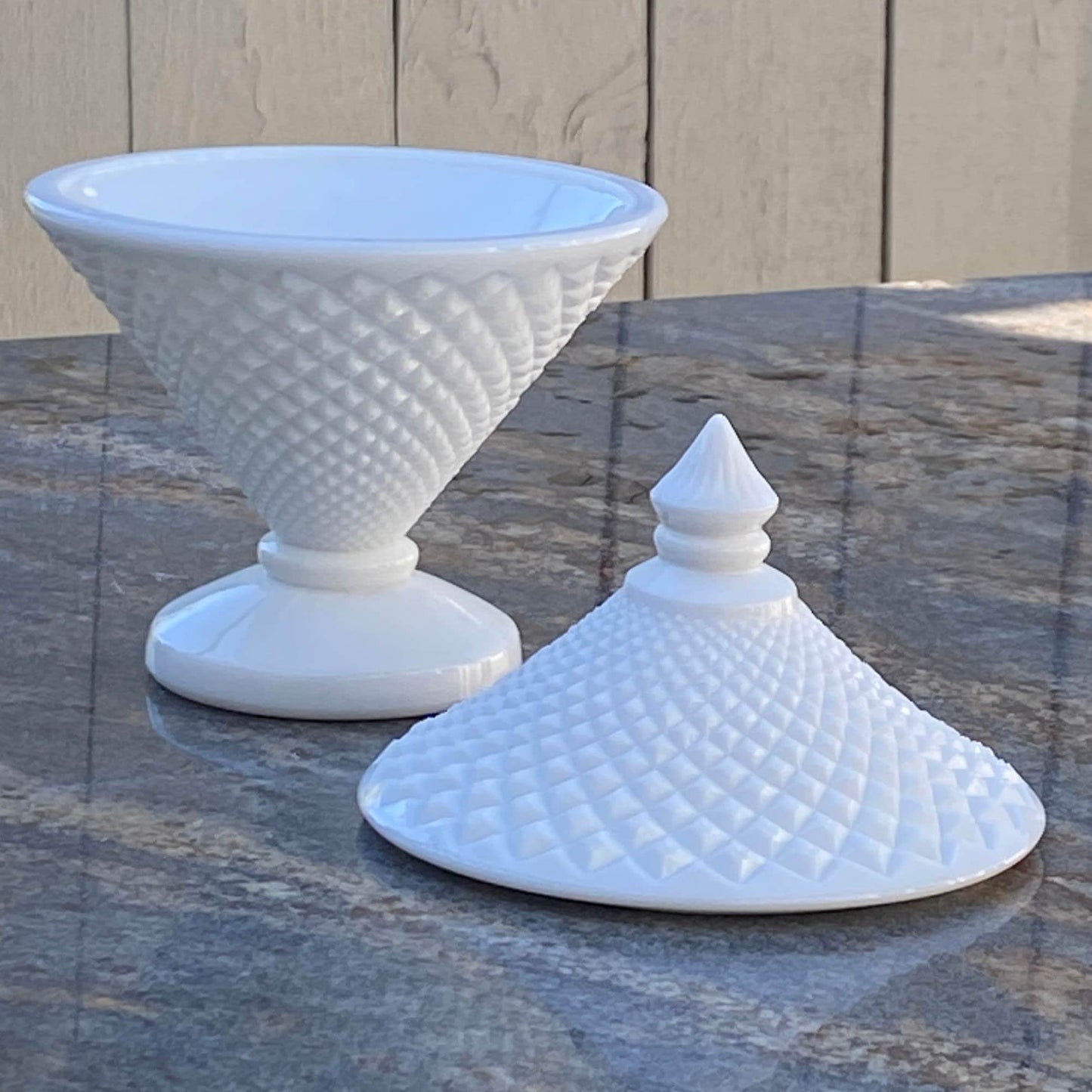 Westmoreland Hobnail Covered Bowl, shop ebargainsanddeals.com. Open view.